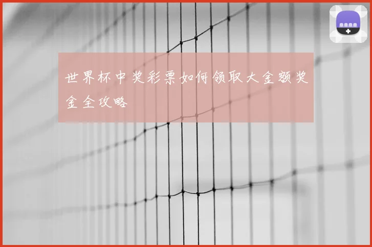 世界杯中奖彩票如何领取大金额奖金全攻略